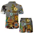 thumbnail image 6 of LYXSSBYX Mens Shorts Cargo Clearance Men's Fashion Short Sleeve Shorts Two Piece Casual Shirt Suit, 6 of 8