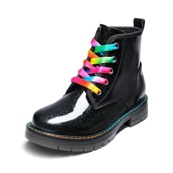 Botas DREAM PAIRS SDBO2220K para Niñas con Brillo y Cordones al Tobillo