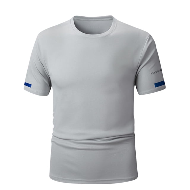 Mlzmgr T-Shirts pour Hommes Compression Extensible Manches Courtes Col Rond T-Shirts Sports d'Été Décontractés
