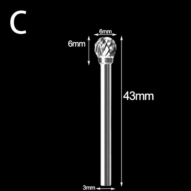Carving Bit Burrs 1/8" Shank 3mm Shank HRC70 Woodworkers 1pc 3x6mm Carbide