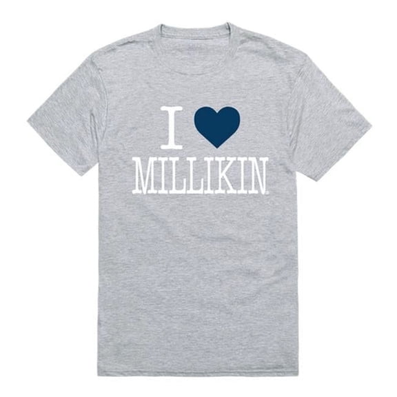 W Republic Products 551-342-HGY-02 Millikin University I Love T-Shirt, Heather Grey - Medium