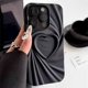 thumbnail image 3 of Funda de teléfono con diseño de corazón de amor en 3D y arrugas plegables a la moda para iPhone 13, 14, 15 Pro Max, 16 Plus, 11, 12 ProMax, cubierta completa de silicona mate suave, 3 of 5