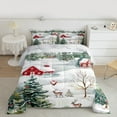 thumbnail image 2 of Manfei Christmas Deer Child Full Size Comforter Sets, Rustic Farmhouse Cabin Bedding Comforter Set, Winter Western Festival Reversible Bedding Sets, Lightweight Room Decor, 3-Piece, 2 of 8