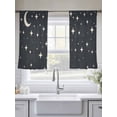 thumbnail image 4 of Black Starry Night Sheer Curtains 2 Panels Set Stars Moon Black Background Simple Sheer Window Curtains Light Filtering Rod Pocket Voile Drapes for Bedroom Living Room 52"x45", 4 of 8