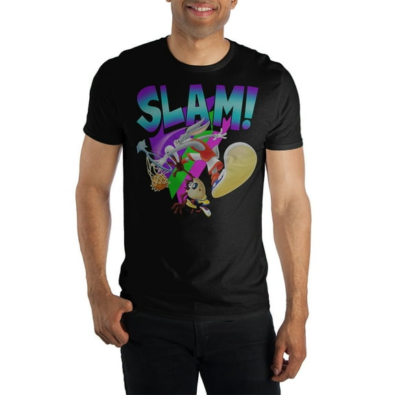 All Star Bugs Bunny Slam Over Tazmanian Devil Vertical Jump Gift Men's Black T-Shirt T-4XL