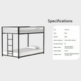 thumbnail image 4 of GDF Studio Ladder Twin over Twin Bunk Bed, Metal, Black, without Mattress, 4 of 10
