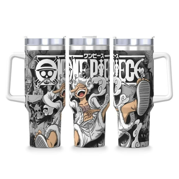 Large Capacity Ice Bully with Handle One Piece Luffy Stainless Steel Mug Coffee Cup Thermal Travel 40oz