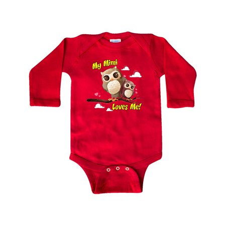 

Inktastic My Mimi Loves Me Owl Gift Baby Boy or Baby Girl Long Sleeve Bodysuit