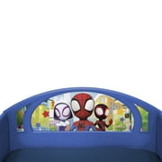Marvel Spidey and His Amazing Friends Sleep and Play Toddler Bed with Built-In Guardrails by Delta Children, Blue