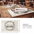 thumbnail image 3 of Placemats Set of 6, Home Sweet Woven Placemat, Linen Place Mats for Kitchen/Dining Tables, Wreath Botanical Farmhouse Plants Beige Washable Table Mats for Party, 3 of 8