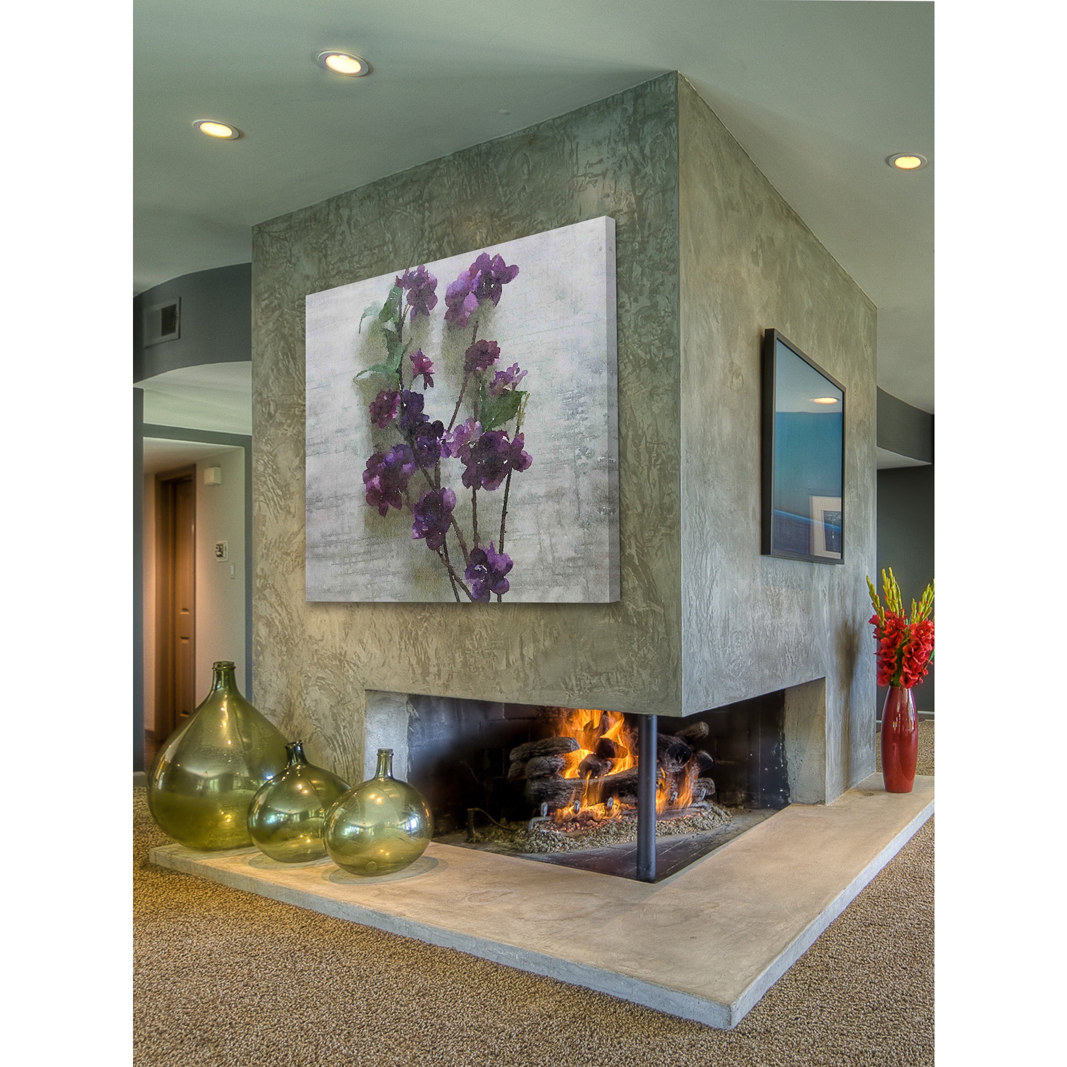 Marmont Hill - "Purple Garden 2" by Irena Orlov Painting Print on Wrapped Canvas