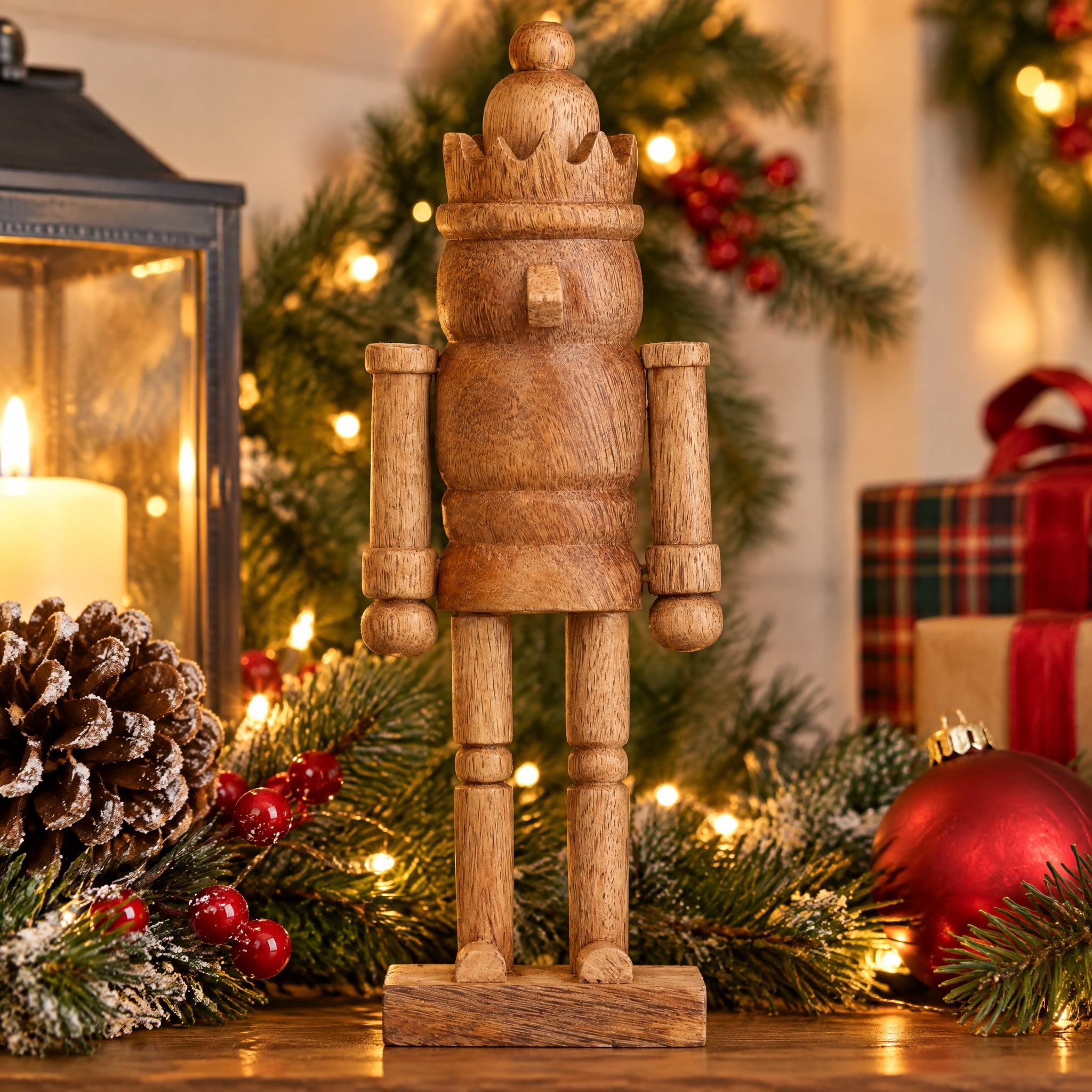 Wood Nutcracker Christmas Decoration, Brown, 8.5", by Holiday Time