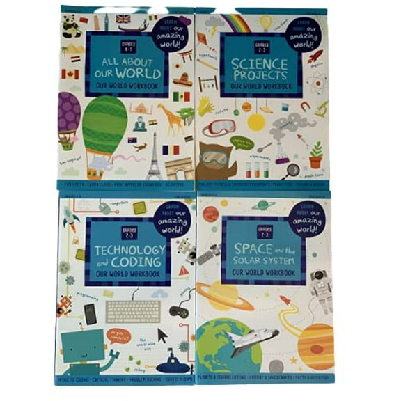 Pre-Owned 4ct Bendon Educational Learn About Our Amazing World Workbooks K-1 & 2-3 Paperback