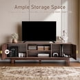 thumbnail image 4 of TV Stand with Storage, Modern Farmhouse Entertainment Center for TVs up to 65", Wood TV Console Table with Cabinet, Drawers & Cable Management, Easy Assembly, Rustic Brown, 4 of 9