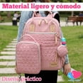 thumbnail image 2 of Mochila Pañalera Con Bolsa Mas Monedero Ecobaby Original Rosa, 2 of 9