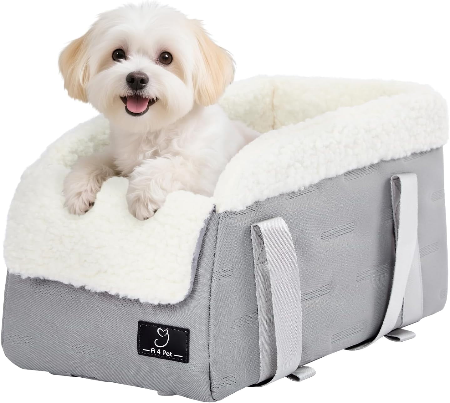 Center Console Dog Car  for Small Dogs Under 12 lbs – Secure Booster  with Safety Tether, Fits Most  & SUVs, Soft Washable Cushion, Portable  Ideal for Pet Travel