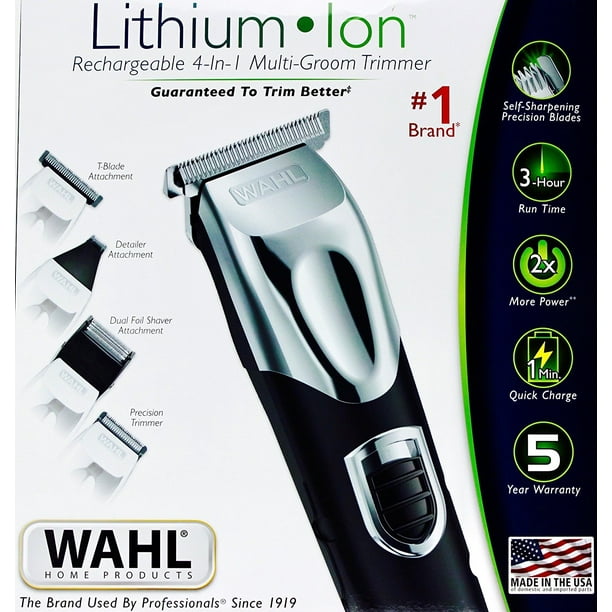 Wahl Lithium Ion Rechargeable 4in1 Multigroom Trimmer Kit Walmart