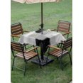 thumbnail image 4 of Outdoor Tablecloths with Umbrella Hole & Zipper, Black Grey 54x54 Inch Square Tablecloths, Abstract Geometric Color Block Oil Painting Waterproof Table Cloth, Patio/Pool/Picnic Table Covers, 4 of 8