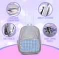 thumbnail image 4 of Moore Iridescent Silver Water Resistant 14"Backpack for Boys and Girls, Perfect Size School & Travel Briefcase for Books and Lunch., 4 of 8