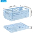 thumbnail image 2 of PATIKIL Mini Collapsible Basket, 2 Pcs 5.9 x 3.9 x 2.3 Inch Stackable Storage Crates Foldable Plastic Baskets Desk Organizing Container for Home Kitchen Office, Light Blue, 2 of 5