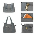 thumbnail image 6 of HAWEE Canvas Tote Bag for Women Daily Work Handbag Casual Zip Top Shoulder Bag for Shopping Business Travel, Gray, 6 of 7