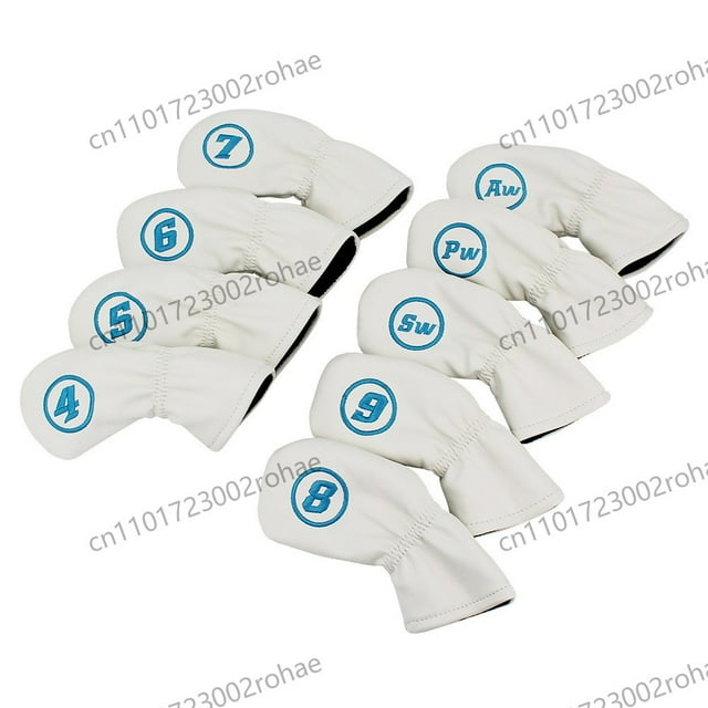 Minimalist PU Iron Headcovers | Water-Repellent Golf Club Protectors Blank Design GRF154-9pcs