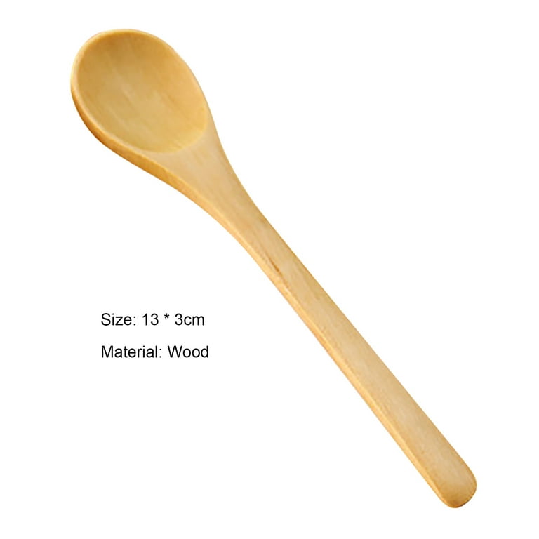 Meidiya Wooden Spoons for Eating,Solid Wood Curved Handle Large  Spoon,Handmade Wood Spoon for Soup,Chips,Cereal,and Porridge