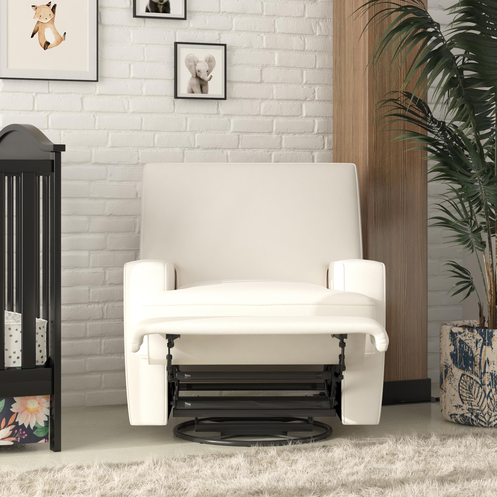 Baby Relax Rylan 4-in-1 Swivel Glider Rocker Recliner Chair, White Linen - image 5 of 21