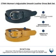 thumbnail image 2 of CTM  Adjustable Smooth Leather Dress Belt Set (Women), 2 of 2