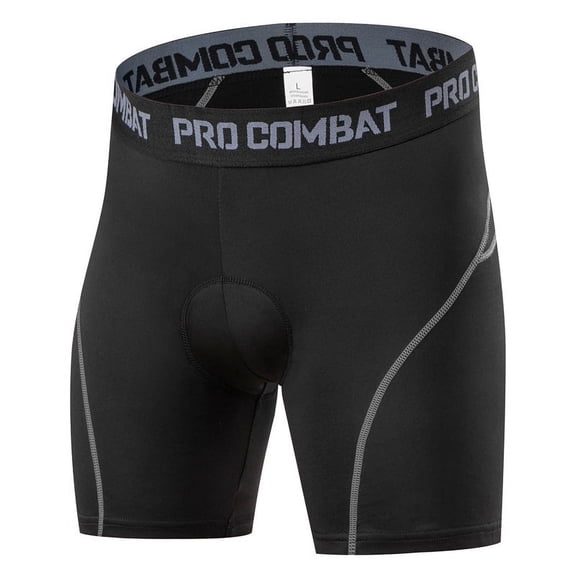 Men's Padded Cycling Underwear Shorts, Quick Dry 4-Way Stretch Compression Bike Underpants, Breathable MTB Road Biking Short with 3D Shock Absorbing Chamois Pad