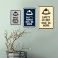 thumbnail image 3 of Signs ByLITA Portrait Round Safety helmet must be worn Sign (Brushed Silver) - Small, 3 of 5