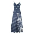 thumbnail image 4 of Wycnly Formal Dresses for Women Fashion Loose High Waist Swing Spaghetti Strap Independence Day Maxi Dresses V-Neck Sleeveless Star Striped Print 2024 Summer Long Dress Navy l, 4 of 5
