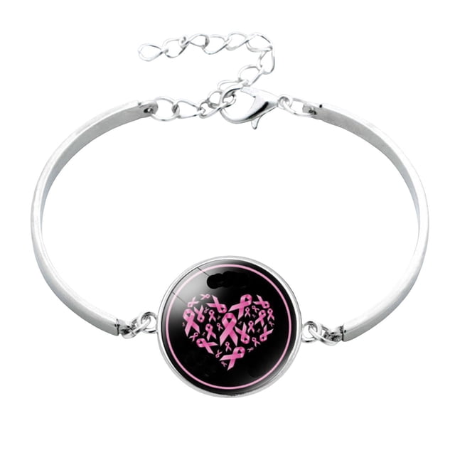 Cancer Awareness Bracelet for Women - Inspirational Ribbon Trinkets and Accessories Promoting Strength and Courage