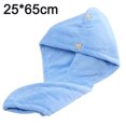 thumbnail image 2 of Paquete de 2 toallas de microfibra para secar el cabello para mujeres, turbante para el cabello antiencrespamiento súper absorbente, 2 of 5