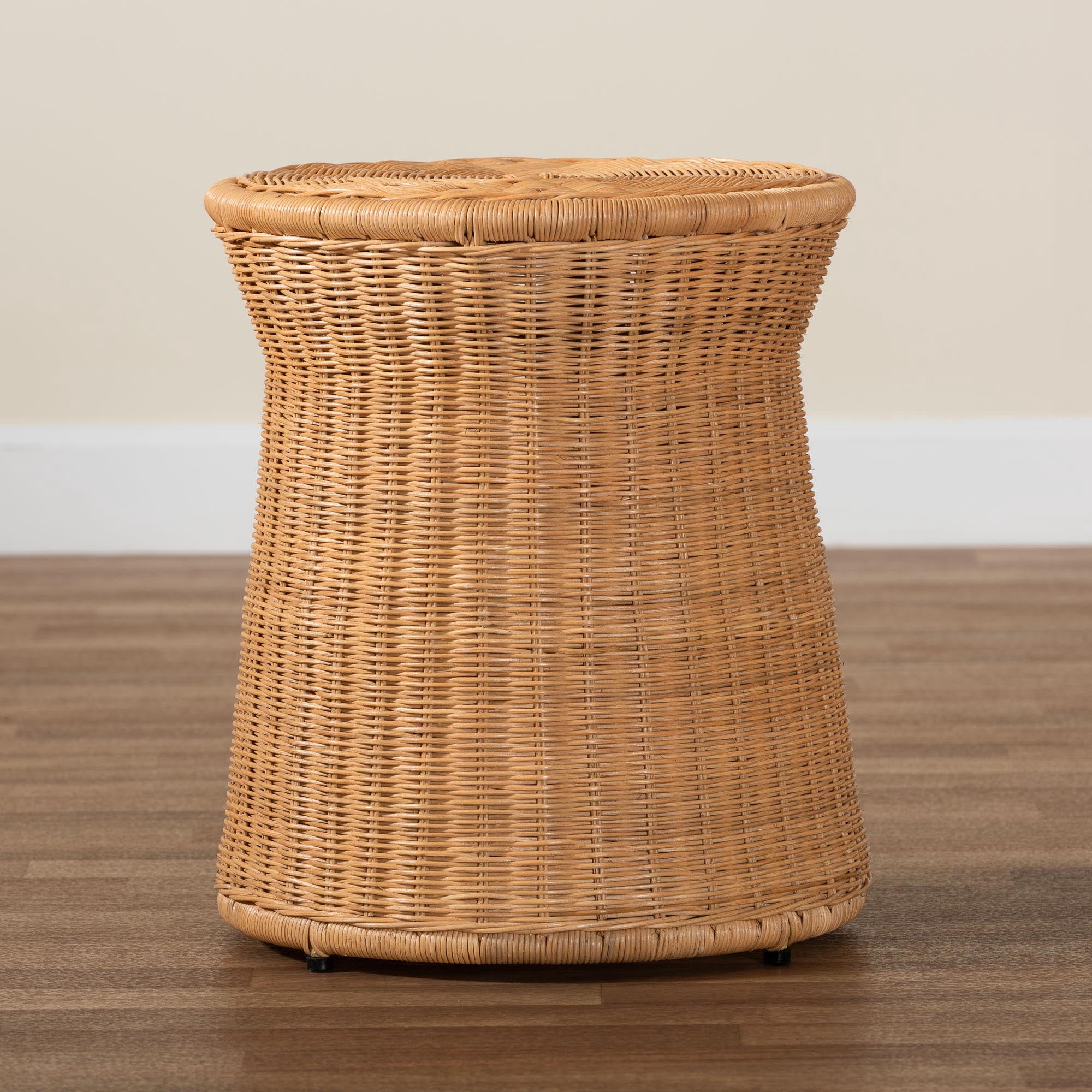bali & pari Caroline Boho End Table, 15"W, Light Honey