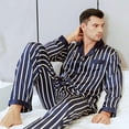 thumbnail image 2 of LONXU Men's Sleepwear Silk Satin Luxury Nightwear PJS Sets Plus S-XXXXL, 2 of 8