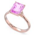 thumbnail image 2 of 2.50 Carat Emerald Cut Pink Sapphire Gemstone Luxurious Anniversary Ring for Ladies Solid 18K Rose Gold Size 5 by Diamond-Capitals, 2 of 8