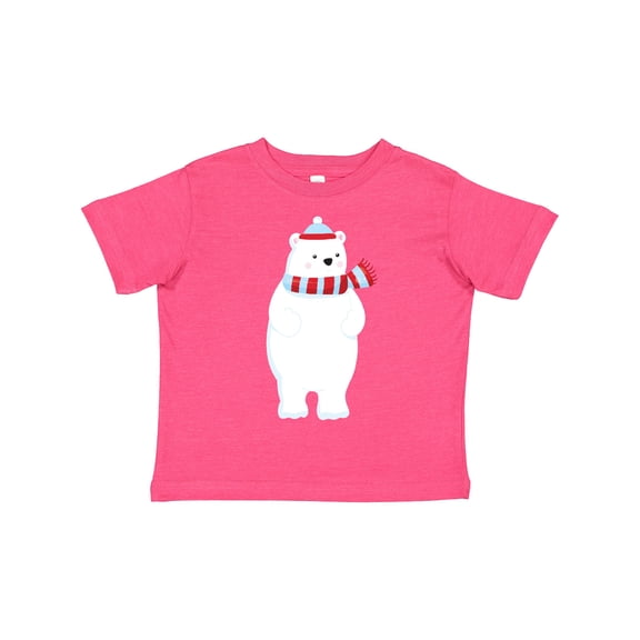 Inktastic Polar Bear, Cute Bear, Bear with Scarf, Hat Boys or Girls Toddler T-Shirt