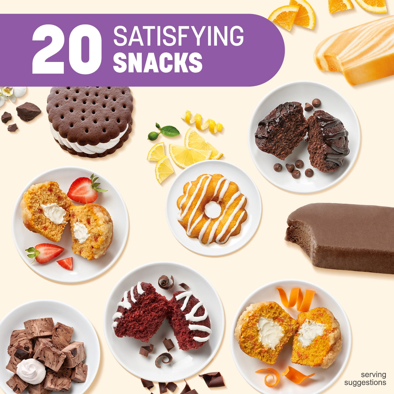 Nutrisystem Soft Dessert Lovers Variety Pack, Shelf-Stable, 5g Protein, 20 Count (Regular Size)