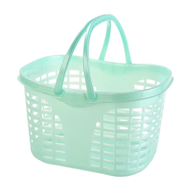 Cestas de almacenamiento con asa Cesta de almacenamiento para ducha, frutas, juguetes, organizador de supermercado, cesta de la compra, cesta para Verde