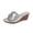 Silver, variant on Women Leather Slippers Thick Platform High Heel Wedges Slides Knotted Strap Beach Shoes Comfortable Peep Toe Slip on Sandal Purple