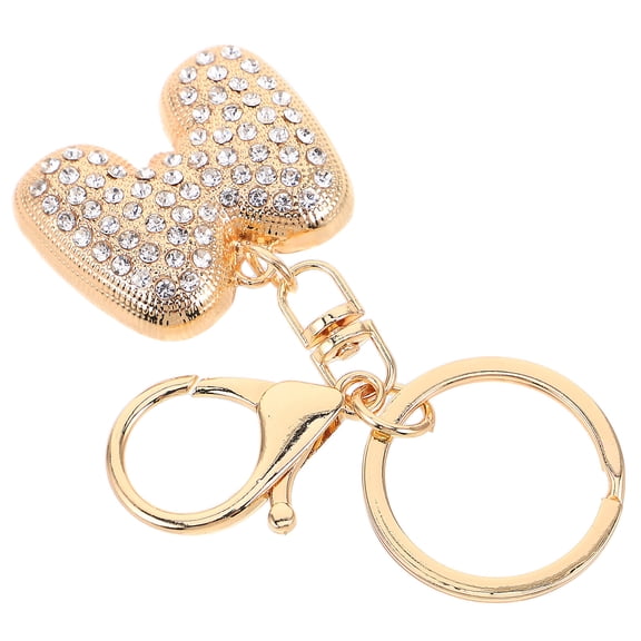 LOLIPPYY Golden Rhinestone Alphabet Initial Keychain Pendant for Bag Decoration and Personal Accessories
