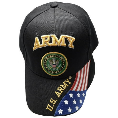 U.S. Army Cap Baseball Caps Licensed Veteran Military BLACK Hat CAP