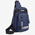 thumbnail image 3 of Bolsa De Pecho Bolsa de pecho para hombre, bandolera ajustable para senderismo, montañismo (azul oscuro) Likrtyny Para Estrenar, 3 of 9