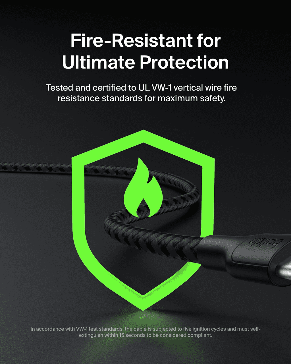 Belkin BoostCharge USB-C to USB-C Cable 240W 2.0 6.6ft/2M Braided Fast Charging Cable USB-C Power Cable Laptop & Phone Charger Black