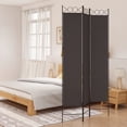 thumbnail image 1 of vidaXL 3-Panel Room Divider Brown 120x220 cm Fabric, 1 of 5