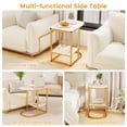 thumbnail image 6 of Gymax C-Shaped Side Table Compact 2-tier Storage End Table for Small Space White, 6 of 9