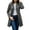 Gray, variant on Women's Winter Double-Breasted Longline Coat - Solid Color Dressy Windbreaker Overcoat, Fuchsia, XL