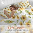 thumbnail image 5 of Summer Sunflowers Bedding 3 Piece Duvet Cover Set California King, Watercolor Botanical Floral Leaves Soft Microfiber Comforter Cover with Zipper Closure & Pillowcases, FadeResistant Quilt Cover, 5 of 9