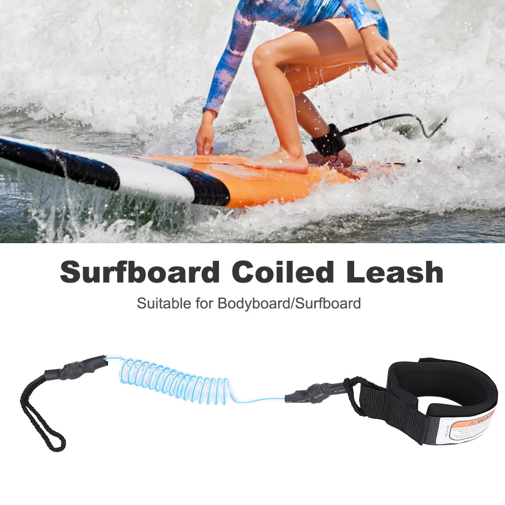 blue Alupre Stand Up Paddle Board 5mm Coiled Spring Leg Foot Rope Surfing Leash compatible with Surfboard 
